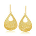 14k Yellow Gold Lace Style Open Teardrop Dangling Earrings Earrings Angelucci Jewelry   