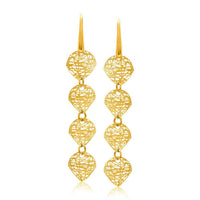 Thumbnail for 14k Yellow Gold Leaf Like Chain Dangling Earrings Earrings Angelucci Jewelry   