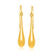 14k Yellow Gold Long Polished Teardrop Dangling Earrings Earrings Angelucci Jewelry   