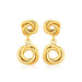 14k Yellow Gold Love Knot Stud Earrings with Drops Earrings Angelucci Jewelry   