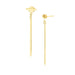 14k Yellow Gold Modern Disc and Bar Drop Earrings Earrings Angelucci Jewelry   