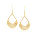 14k Yellow Gold Open Teardrop with Layered Bead Chain Earrings Earrings Angelucci Jewelry   
