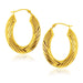 14k Yellow Gold Oval Weave Texture Hoop Earrings Earrings Angelucci Jewelry   