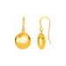 14k Yellow Gold Puffed Circle Shape Drop Earrings Earrings Angelucci Jewelry   