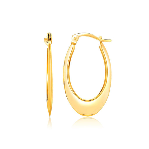 14k Yellow Gold Puffed Graduated Open Oval Earrings Earrings Angelucci Jewelry   