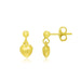 14k Yellow Gold Puffed Heart Children's Dangling Earrings Earrings Angelucci Jewelry   