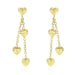 14k Yellow Gold Puffed Heart Diamond Cut Chain Dangling Earrings Earrings Angelucci Jewelry   