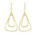 14k Yellow Gold Rounded Triangle Tube Design Drop Earrings Earrings Angelucci Jewelry   