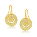 14k Yellow Gold Textured Weave Disc Earrings Earrings Angelucci Jewelry   