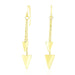 14k Yellow Gold Two-Size Triangle Motif Chain Dangling Earrings Earrings Angelucci Jewelry   