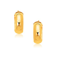 Thumbnail for 14k Yellow Gold Wide Medium Hoop Earrings with Snap Lock Earrings Angelucci Jewelry   