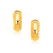14k Yellow Gold Wide Medium Hoop Earrings with Snap Lock Earrings Angelucci Jewelry   
