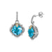 18k Yellow Gold and Sterling Silver Blue Topaz and Diamond Accent Drop Earrings Earrings Angelucci Jewelry   