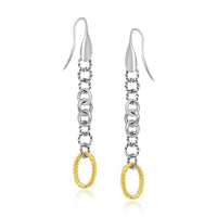 Thumbnail for 18k Yellow Gold & Sterling Silver Multi-Shape Cable Inspired Dangling Earrings Earrings Angelucci Jewelry   
