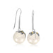 18k Yellow Gold & Sterling Silver Shell Pearl Earrings with Dragonfly Accents Earrings Angelucci Jewelry   