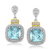 18k Yellow Gold & Sterling Silver Sky Blue Topaz & Diamond Earrings (.05cttw) Earrings Angelucci Jewelry   