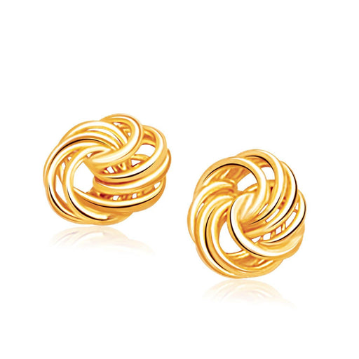 Rosetta Petite Love Knot Stud Earrings in 14k Yellow Gold Earrings Angelucci Jewelry   