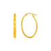 Shiny Oval Hoop Earrings in 10k Yellow Gold Earrings Angelucci Jewelry   