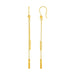 Textured Bar Long Drop Earrings in 14k Yellow Gold Earrings Angelucci Jewelry   
