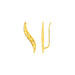 Textured Leaf Climber Earrings in 14k Yellow Gold Earrings Angelucci Jewelry   