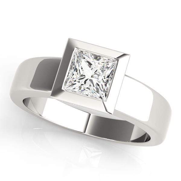 Full Bezel Setting Princess Diamond Mens Ring