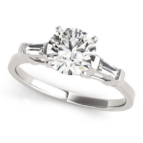 Uneek Us Bridal Set with Tapered Baguette Diamond Accents In 14kt White  Gold