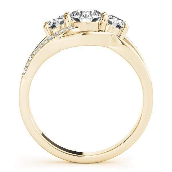 3-Stone Round Brilliant Shape Multi-Row Infinity Diamond Engagement ...
