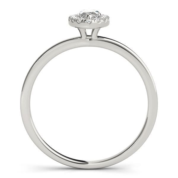Petite Marquise Shape 14-Karat Halo Diamond Engagement Ring Plain Band ...