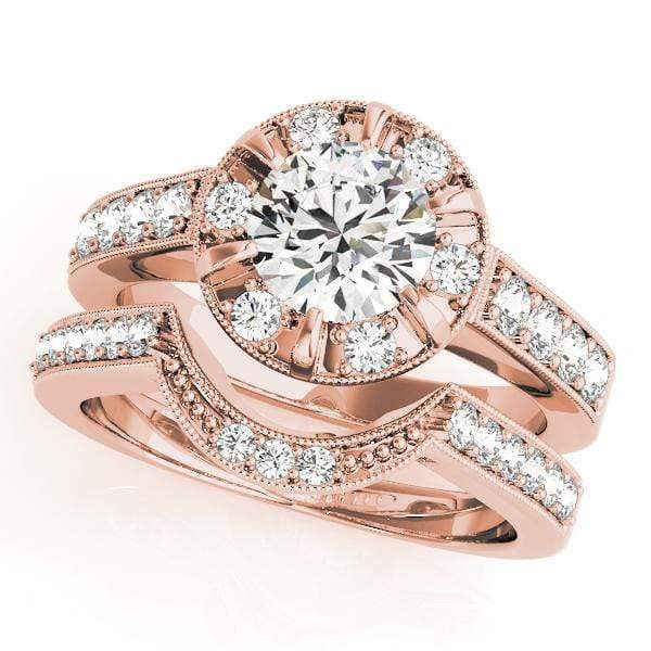 Custom Split Shank Diamond Pave Engagement Ring #107242 - Seattle Bellevue  | Joseph Jewelry
