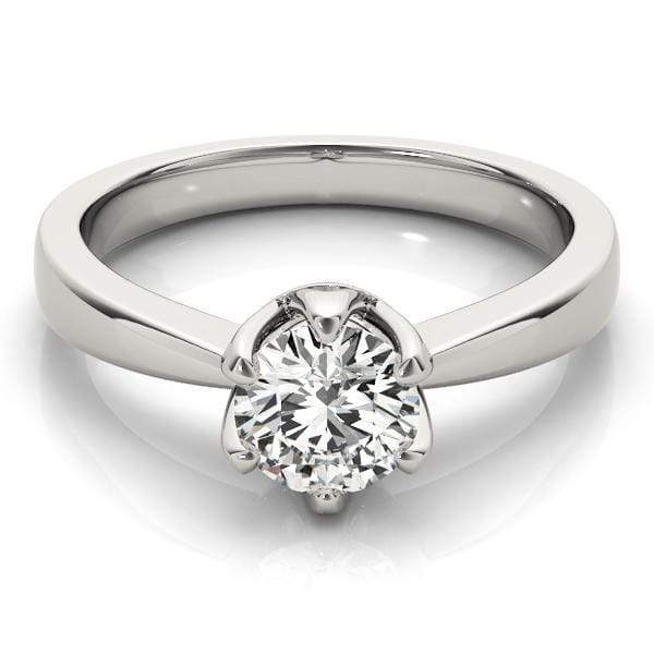Diamond princess and round shape wedding ring with white gold flat ban