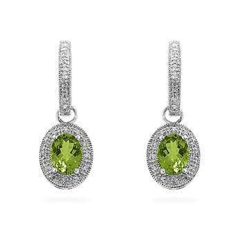 Peridot Dangles in White Gold Fine Jewelry JGI   