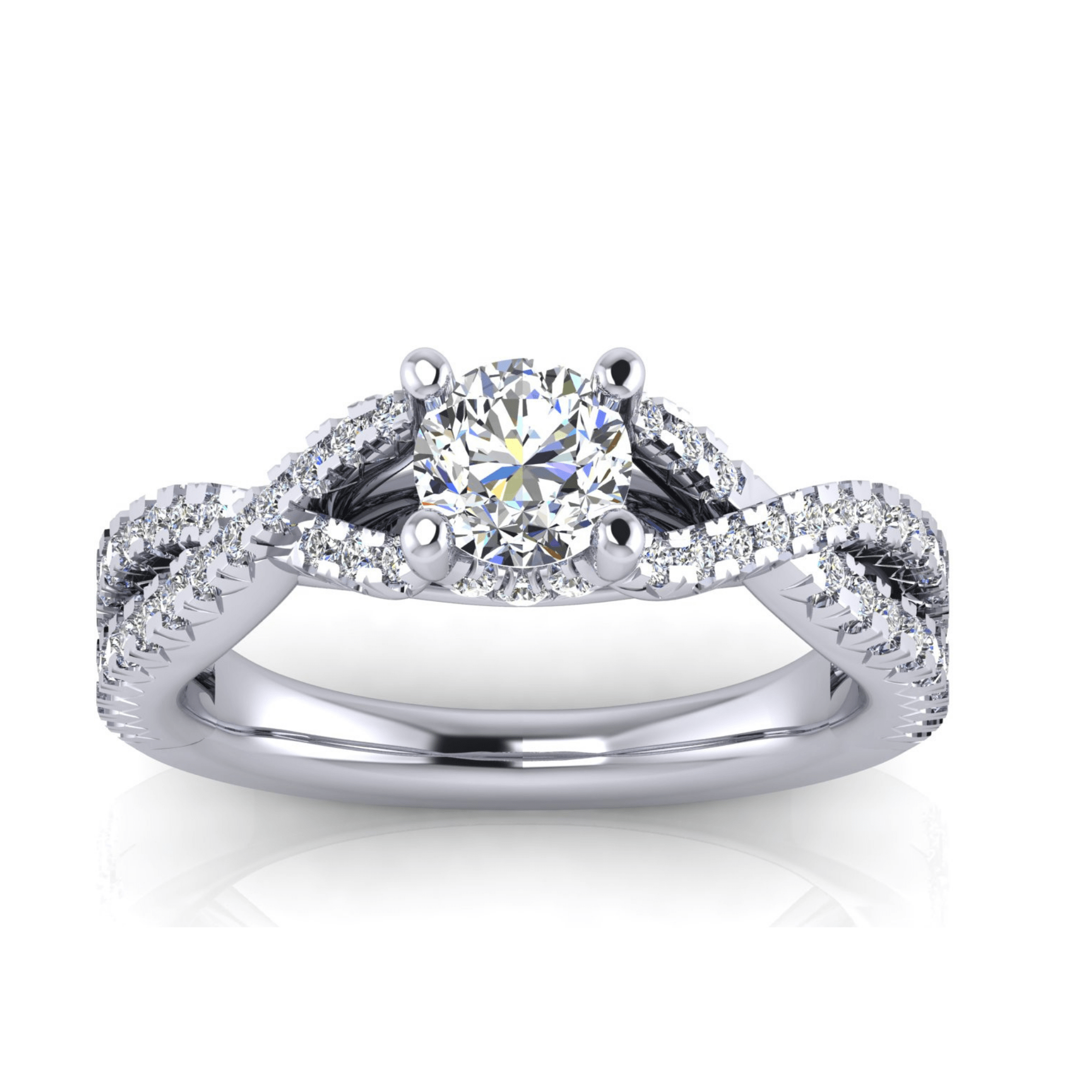 Infinity round brilliant diamond ring