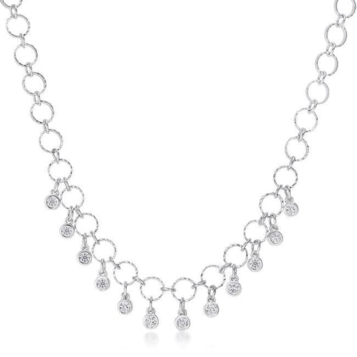 1.32 Ct Stunning Rhodium Necklace with CZ Charms Necklaces JGI   