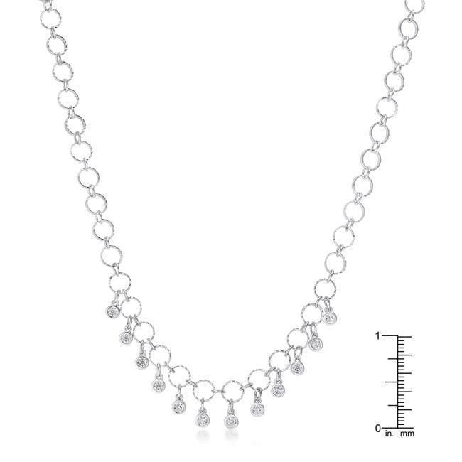 1.32 Ct Stunning Rhodium Necklace with CZ Charms Necklaces JGI   