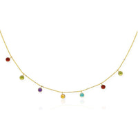 Thumbnail for 14k Yellow Gold Cable Chain Necklace with Round Multi-Tone Charms Necklaces Angelucci Jewelry   