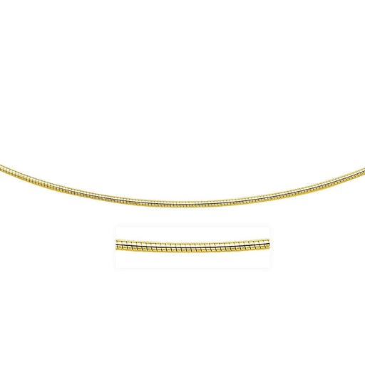 14k Yellow Gold Necklace in a Round Omega Chain Style Necklaces Angelucci Jewelry   