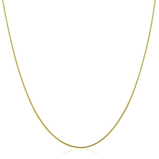 14k Yellow Gold Thin Motif Round Omega Necklace Necklaces Angelucci Jewelry   