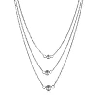 Thumbnail for Three-Chain Ball Necklace in Sterling Silver Necklaces Angelucci Jewelry   