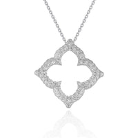 Thumbnail for 14k White Gold Diamond Cut-out Flower Pendant (1/3 cttw) Necklaces Angelucci Jewelry   