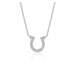 14k White Gold Horseshoe Design Diamond Pendant Necklaces Angelucci Jewelry   
