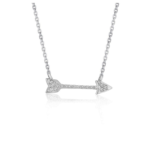 Diamond Arrow Style Pendant in 14k White Gold (1/10 cttw) Necklaces Angelucci Jewelry   