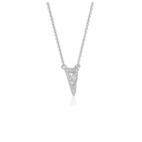 Thumbnail for Diamond Inverted Triangle Pendant in 14k White Gold Necklaces Angelucci Jewelry   