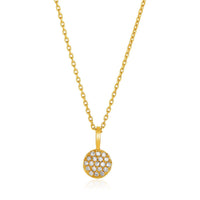 Thumbnail for 14k Yellow Gold Necklace with Gold and Diamond Circle Pendant (1/10 cttw) Necklaces Angelucci Jewelry   