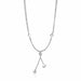 14k White Gold and Diamond 17 inch Puff Circle Drop Necklace (1/10 cttw) Necklaces Angelucci Jewelry   