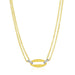 14k Yellow Gold and Diamond Necklace with Gold Center Link (1/10 cttw) Necklaces Angelucci Jewelry   