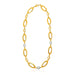 14k Yellow Gold and Diamond Oval and Crescent Moon Link Necklace (1/10 cttw) Necklaces Angelucci Jewelry   