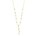 14k Yellow Gold Puffed Heart Station Diamond Cut Lariat Style Necklace Necklaces Angelucci Jewelry   