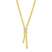 Rope Lariat Necklace with X Shaped Focal Element with Diamond in 14k Yellow Gold Necklaces Angelucci Jewelry   