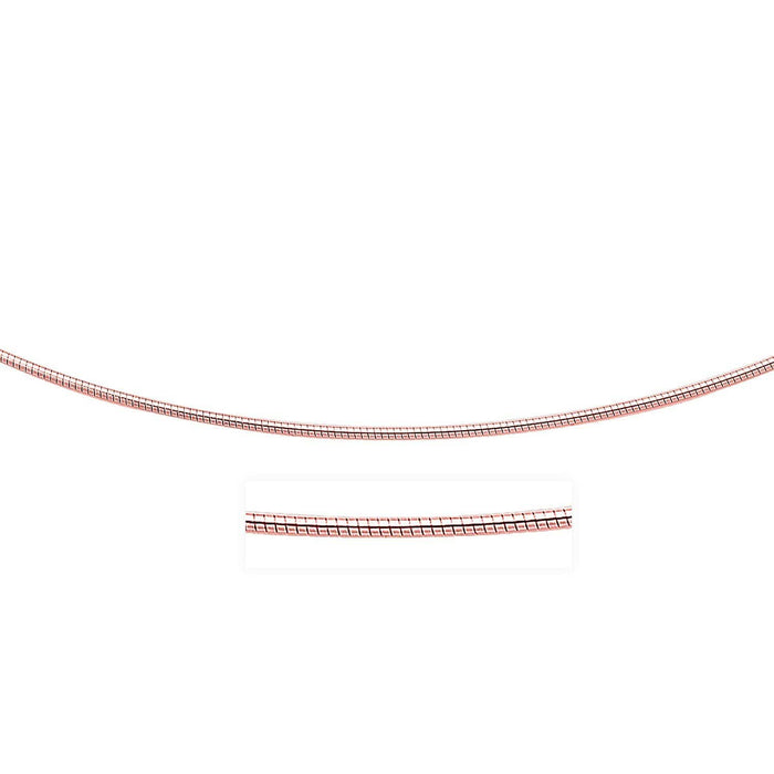 14k Rose Gold Necklace in a Round Omega Chain Style Necklaces Angelucci Jewelry   