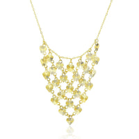 Thumbnail for 14k Yellow Gold Bib Style Textured Hearts Necklace Necklaces Angelucci Jewelry   